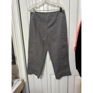 Fresh Produce Crops Capri Pants Large Gray Wide Leg Cotton Blend Wide Waist